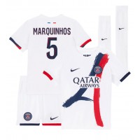 Echipament fotbal Paris Saint-Germain Marquinhos #5 Tricou Deplasare 2024-25 pentru copii maneca scurta (+ Pantaloni scurti)